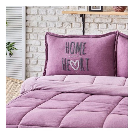 karaca çift kişilik uyku seti lila softy comfort