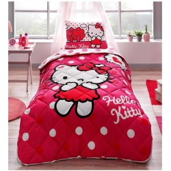 Tek kişilik uyku seti taç hello kitty kız çocuk için
